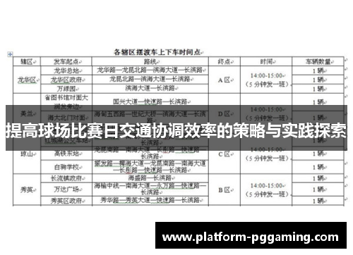 提高球场比赛日交通协调效率的策略与实践探索