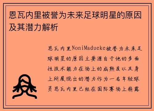 恩瓦内里被誉为未来足球明星的原因及其潜力解析
